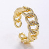 LUALA 16K Gold Colour Women Rings for Women AAA Zircon Charming Adjustable The Chain Rings Jewelry For Women Party Gifts|Rings|