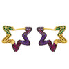 LUALA Rainbow Star Hoop Earrings For Women Gold Micro Pave Crystal Round Earrings Hoops Cubic Zirconia Wholesale Jewelry|Hoop Earrings|