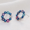 LUALA 2021 Lucky Eye Evil Eye Stud Earrings Silver Color Earrings for Women Multicolor Zircon Girls Fashion Jewelry Wholesale|Stud Earrings|