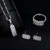 LUALA Silver Color Wedding AAA Zirconia Jewelry Sets For Women Earring Pendant Rings Luxury Engagement Party Jewelry No Fade|Jewelry Sets|