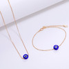 LUALA Lucky Eye Turkish Evil Eye Charm Bracelet/Necklace 585 Rose Gold Color Copper Chain Adjustable Women Fashion Jewelry Set|Jewelry Sets|