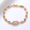 LUALA New Arrival AAA Zricon Lips Bracelet for Women Environmental Protection Copper Chain Bracelets Wholesale India Jewelry|Chain & Link Bracelets|