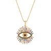 LUALA Gold Filled Greek Eye Necklace For Woman High Quality Zirconia Evil Eye Pendant Necklace CZ Rainbow Jewelry|Pendant Necklaces|