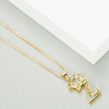 LUALA Colorful Zircon Alphabet Pendant Necklaces For Women Men Crown Initial Letter Necklace Hip Hop Gold Chain Crystal Jewelry|Pendant Necklaces|