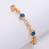 LUALA 2021 New 585 Rose Gold Colour Blue Evil Eye Lucky Eye Bead Chain Bracelet For Women Jewelry Charms Bracelets No Fade|Charm Bracelets|