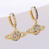 LUALA 1pair Bohemian Brand Design Hoop Earrings Colorful Women Golden Colour Cubic Zirconia Earrings Fashion Jewelry|Hoop Earrings|