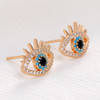 LUALA 2021 585 Rose Gold Colour Micro Pave Zircon Stud Earrings Blue Turkish Eye Earring Fashion Jewelry for Women Ladies Girls|Stud Earrings|