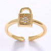 LUALA 2021 New Starfish Butterfly Lock Stackable Rings for Women AAA Zircon 16K Gold Colour Fashion Jewelry Accessories|Rings|
