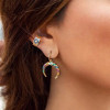 LUALA Boho Rainbow Round Zircon Earcuffs Earrings for Women Geometric Non Piercing Small CZ Ear Clips Fashion Brand Gifts|Drop Earrings|