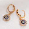 LUALA 2021 New 585 Rose Gold Colour Blue Turkish Round Eye Small Hoop Earrings Fashion Jewelry for Women Girls No Fade|Hoop Earrings|