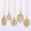 LUALA 2021 New Life Cubic Zircon Virgin Mary Necklace For Women Gold Colour Elegant Women Religion Jewelry Gifts No Fade|Pendant Necklaces|