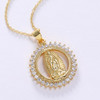 LUALA 2021 New Life Cubic Zircon Virgin Mary Necklace For Women Gold Colour Elegant Women Religion Jewelry Gifts No Fade|Pendant Necklaces|