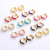 LUALA Fashion Cute Hoop Earrings For Women 10 Different Colors Dripping Oil Female Wedding Party Jewelry Gift 2021 New No Fade|Hoop Earrings|