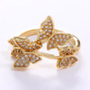 LUALA 2021 New Open Adjustable Size 4 Butterfly Ring for Women Gold Color CZ Paved Luxury Fashion Accessories Wholesale|Rings|