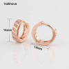 New Arrival Hoop Earrings Charming Round Style 585 Rose Gold Color Earrings For Women Geometric Statement Earrings|Hoop Earrings|