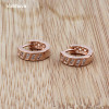 New Arrival Hoop Earrings Charming Round Style 585 Rose Gold Color Earrings For Women Geometric Statement Earrings|Hoop Earrings|