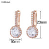 Classic Cubic Zircon Drop Earring For Women Simple Dazzling Summer Style Rose Gold Fashion Jewelry Earring Party Gifts|Drop Earrings|