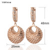 Unique Rose Gold Color Hollow 3D Round Dangle Fashion Retro Vintage Earrings For Women Wholesale|Drop Earrings|