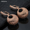 Unique Rose Gold Color Hollow 3D Round Dangle Fashion Retro Vintage Earrings For Women Wholesale|Drop Earrings|