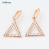 Double Triangles Shape Hollow Dangle Earrings For Women Elegant Crystal Brincos Pendientes Mujer For Party|Drop Earrings|