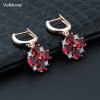 Volkhova Hot Selling New Elegant Rose Gold Color Beautiful Flower CZ Drop Earrings For Women Or Girl birthday Gift|Drop Earrings|