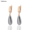 Volkhova Top Sale Pearl Earrings Jewelry Pearl Women Dangle Drop Earrings For Wedding Rose Gold Pendant Earrings 4 Colors|Drop Earrings|