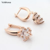 Vacation Gift Fashion Cz Jewelry Rose Gold Color Statement Five Pointed Star Stud Earrings For Friend Wedding|Drop Earrings|