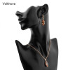 Volkhova Fashion Women Earrings Horse eye Shape Rose Gold Color set Natural CZ Wedding Party girl Earring Series|Jewelry Sets|