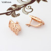 Volkhova New Design Wide 585 Rose Gold Color Square Flowers Dangle Drop Earrings For Women Copper Jewelry|Drop Earrings|
