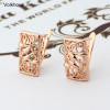 Volkhova New Design Wide 585 Rose Gold Color Square Flowers Dangle Drop Earrings For Women Copper Jewelry|Drop Earrings|