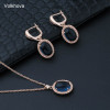 Volkhova Exaggerated Imitation Gemstone Rose Gold Color Jewelry Necklace Earring Set Charming Fashion Jewelry Set|Jewelry Sets|