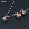Volkhova Rose Gold color Wedding Jewelry Set Irregular Shaped Jewelry Elegant Engagement Earring + Pendant Necklace for Female A|Jewelry Sets|