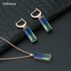 Volkhova Bridal Charming Fashion Square Color Earrings Environmentally Friendly Copper AAA Zircon Earrings For Women Jewelry|Jewelry Sets|