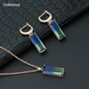 Volkhova Bridal Charming Fashion Square Color Earrings Environmentally Friendly Copper AAA Zircon Earrings For Women Jewelry|Jewelry Sets|