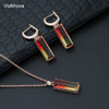 Volkhova Bridal Charming Fashion Square Color Earrings Environmentally Friendly Copper AAA Zircon Earrings For Women Jewelry|Jewelry Sets|