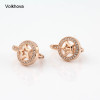 Beautiful Shining Star Cubic Zirconia 585 Rose Gold Color Earring for Women Wedding Party Jewelry Earrings High Quality|Drop Earrings|