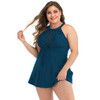 Two piece swimsuit with skirt beach tankini plus size swimwear Women large sizes swimsuits Sexy Biquini swimdress swim suit XXXL|Body Suits|