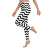 Black White Chevron High Waist Yoga Leggings-DELETED-1608574141