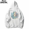 Men Streetwear Hip Hop Hoodie Sweatshirt Daisy Flower Winter Fleece
