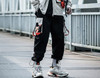 Hip Hop Color Block Pockets Male Harem Cargo Pants Streetwear Harajuku