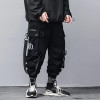 Kanji Ribbons Cargo Pants Men Multi Pockets Harajuku Hip Hop
