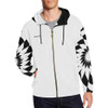Wakerlook Men's White Spiral Print Full Zip Hoodie-DELETED-1611792835