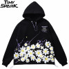 Men Hip Hop Hoodie Sweatshirt Sunflower Harajuku Floral Hoodie