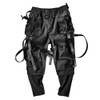 Ribbons Multi Pockets Cargo Pants Men Harajuku Casual Track Trouser