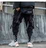 Ribbons Multi Pockets Cargo Pants Men Harajuku Casual Track Trouser