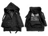 Detachable Letter Printed Mens Hooded Parkas Hip Hop Thick Padded
