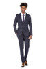 2-piece Navy Checkered Men’s Slim Fit Suit-DELETED-1614118226