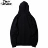 Hoodies Sweatshirt Bear Print Men Hip Hop Streetwear Winter Fleece