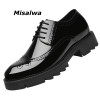 Misalwa Platform High Heel 4/7/9 CM Height Increase Casual Men Brogue Patent Leather Shoe Man Oxford Dress Shoes Elevator Formal|Men's Casual Shoes|