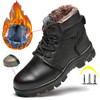Winter Safety Work Boots Steel Toe Working Men Boots Warm Add Velvet Cold Protective Non Slip Anti Smashing Puncture Proof Shoes|Work & Safety Boots|